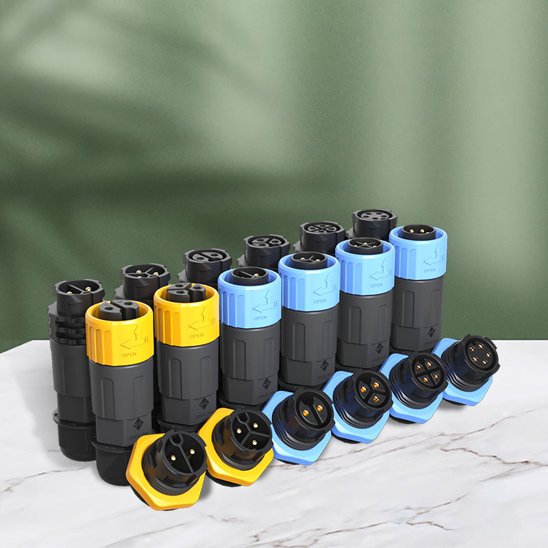 M20 push lock male and female assembled IP67 waterproof connectors